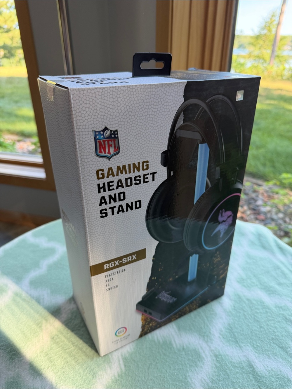 SOAR NFL MN Vikings Soar Black Over-Ear Gaming Headset with Stand